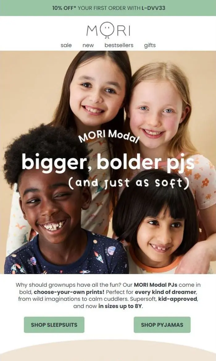 MORI: Did you know our PJs go up to 8Y?