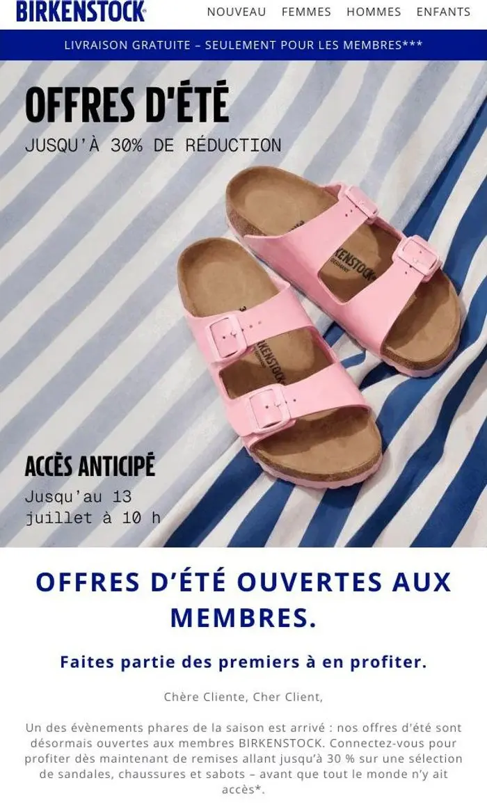 BIRKENSTOCK: Profitez dès maintenant des offres d’été