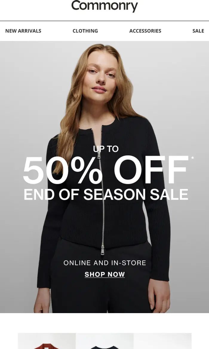 Commonry: Up to 50% off | End of season sale