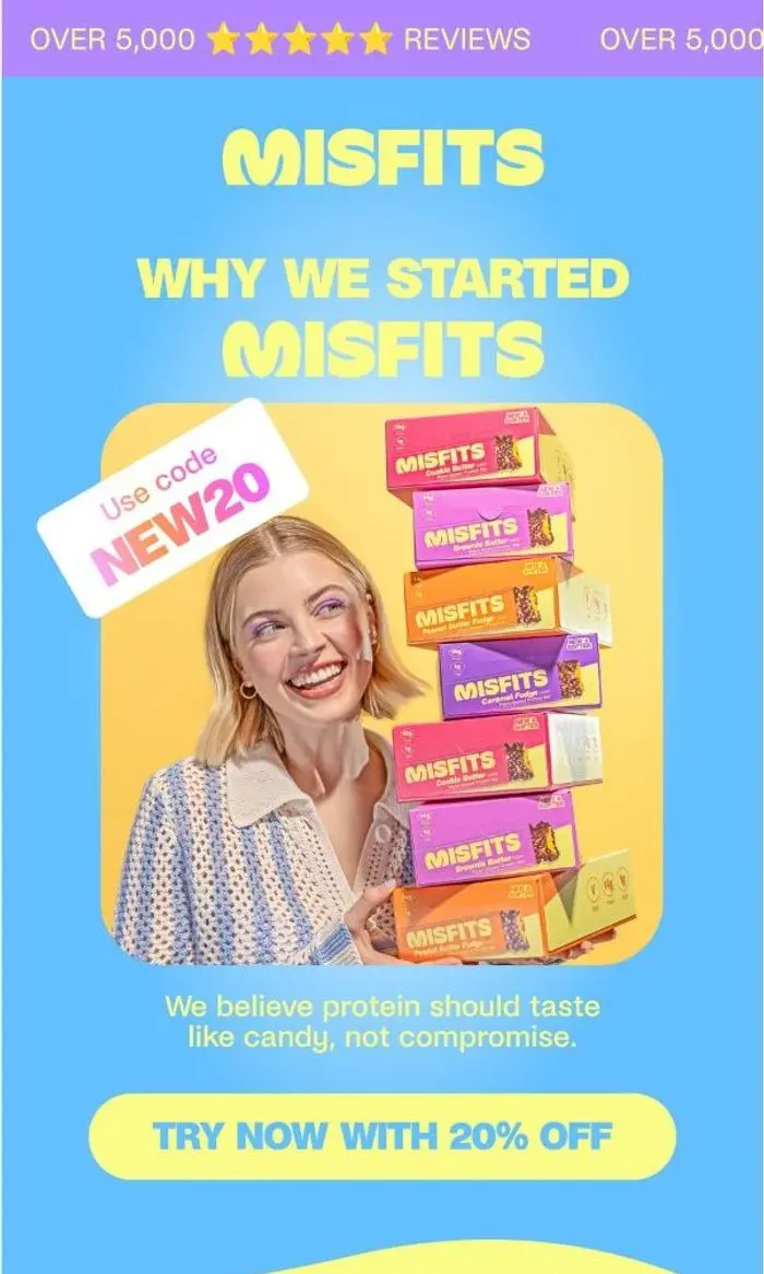 Misfits Health: We're not here for rules, routines, or boring bites 🍫