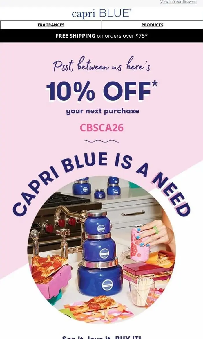 Capri Blue: Your cart misses you....