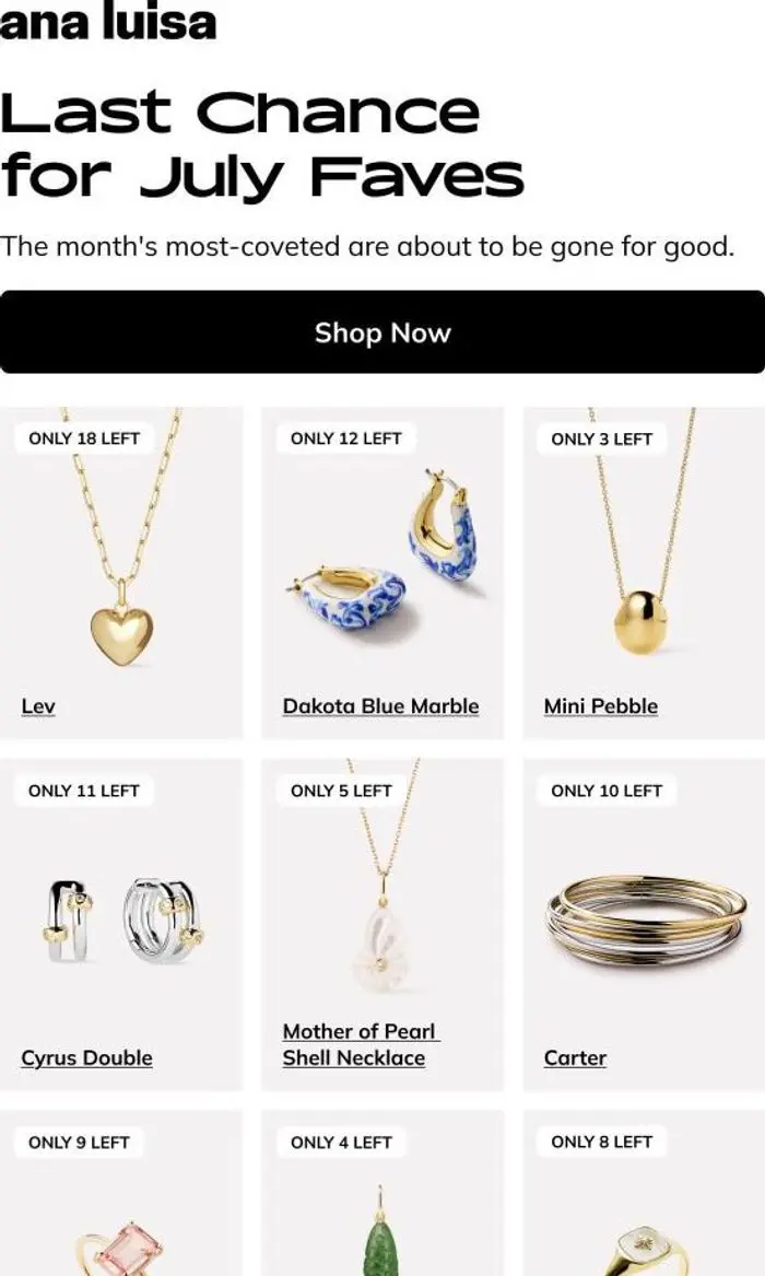 ANA LUISA: SELLING FAST: July Favorites