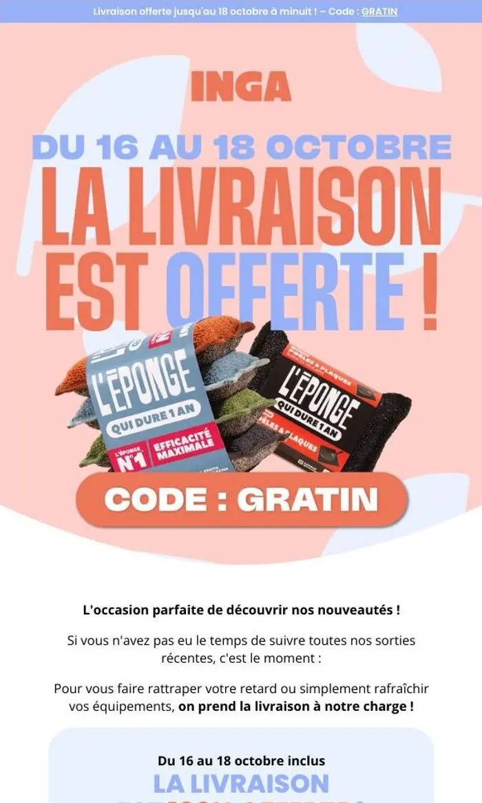 INGA: Du nouveau dans l’air (dont la livraison offerte) 🍂