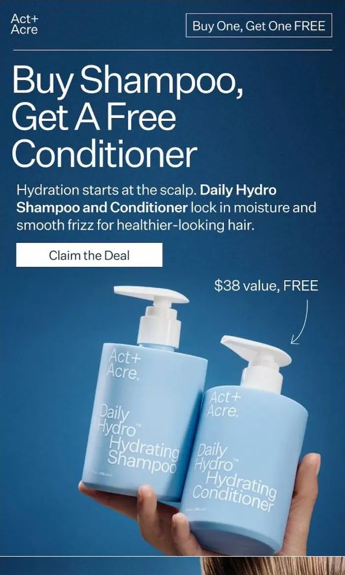 Act+Acre: Free Daily Hydro Conditioner (yes, really)
