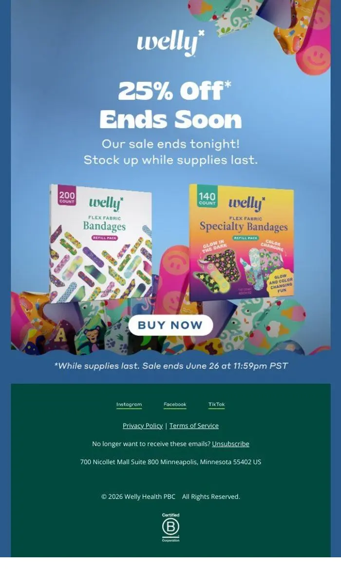 Welly: Sale ends soon!