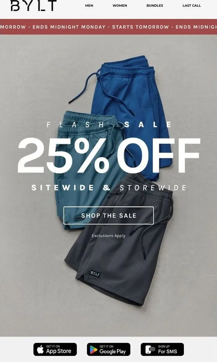 BYLT: Flash Sale, 25% OFF Sitewide ‼️