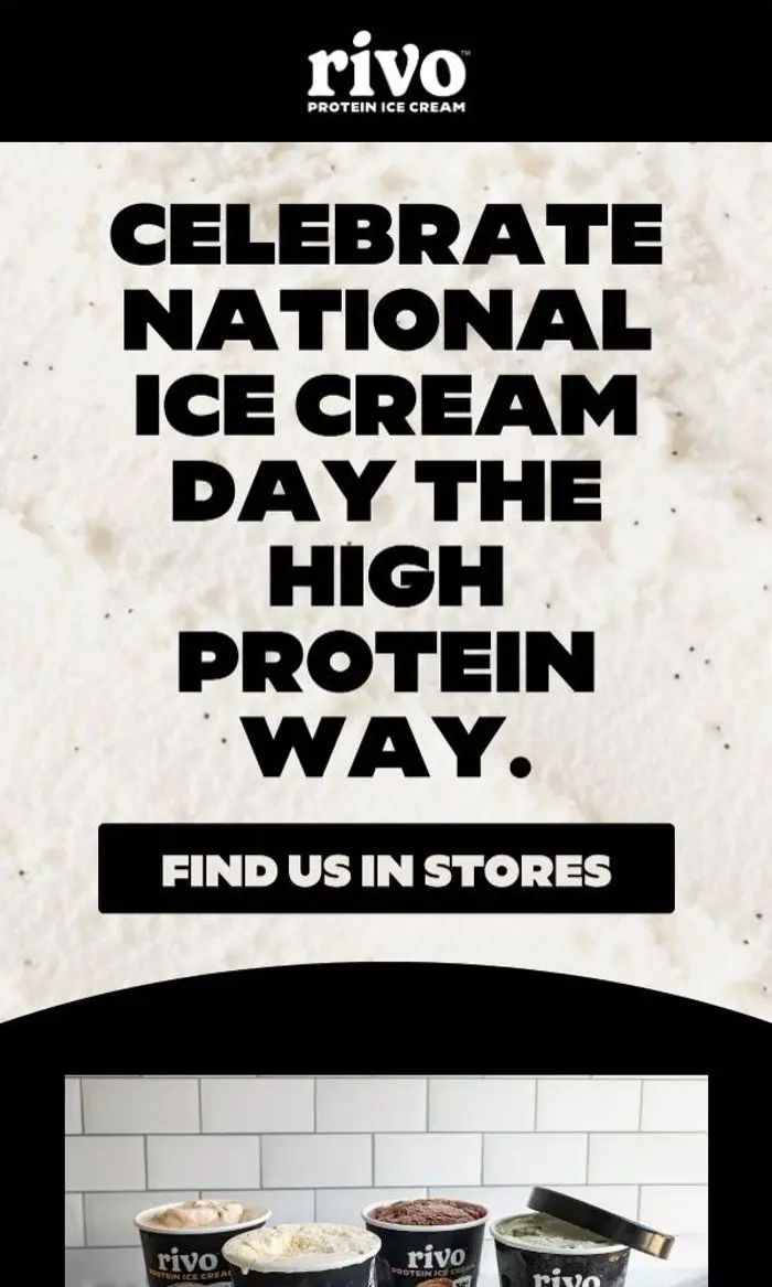 Rivo Protein Ice Cream: It's our favorite day of the year 🍦