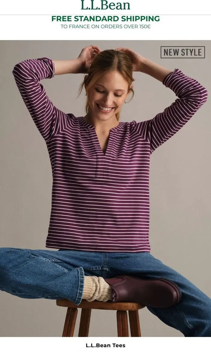 L.L.Bean International: Go-To Tees are Here: Crew, NEW Splitneck & More