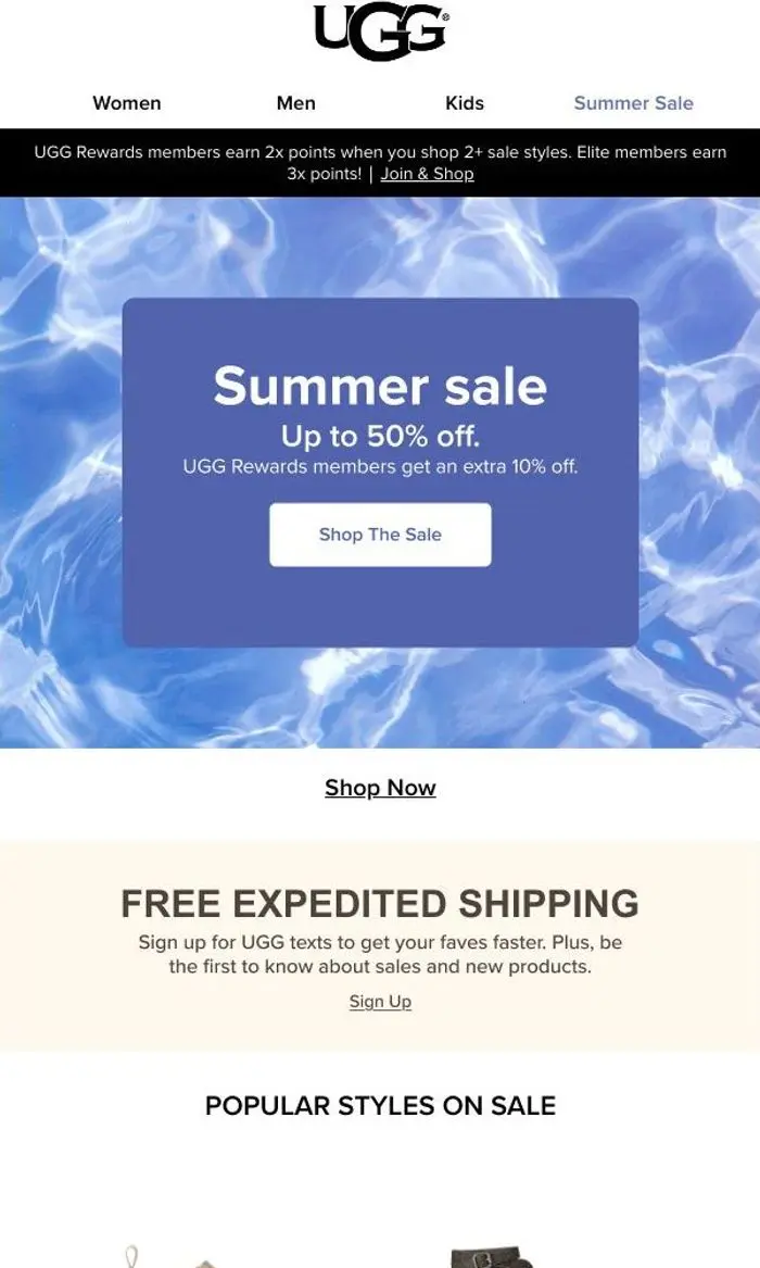 UGG®: IT’S OUR SUMMER SALE