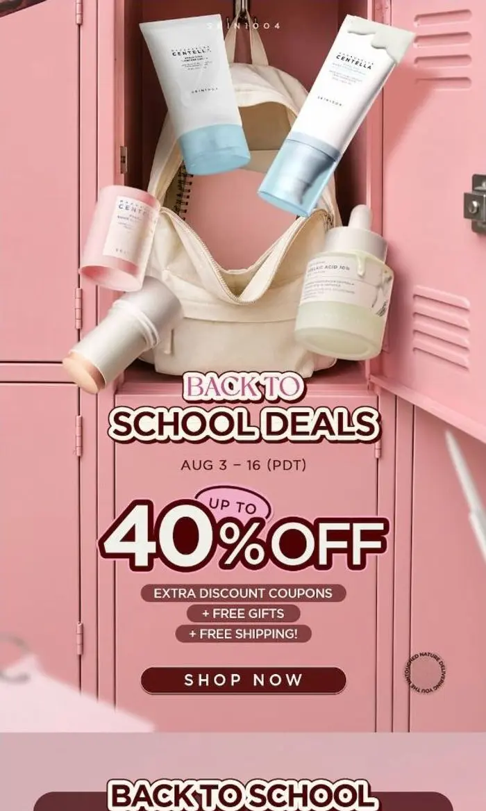 SKIN1004: 🎒Back to School Deals: Up to 40% Off!✨