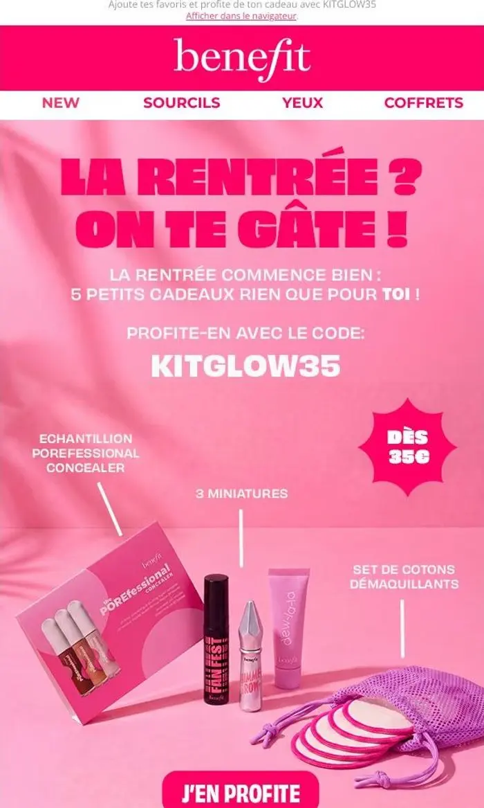 Benefit Cosmetics France: Pour ta rentrée, on a une petite surprise… 🎁