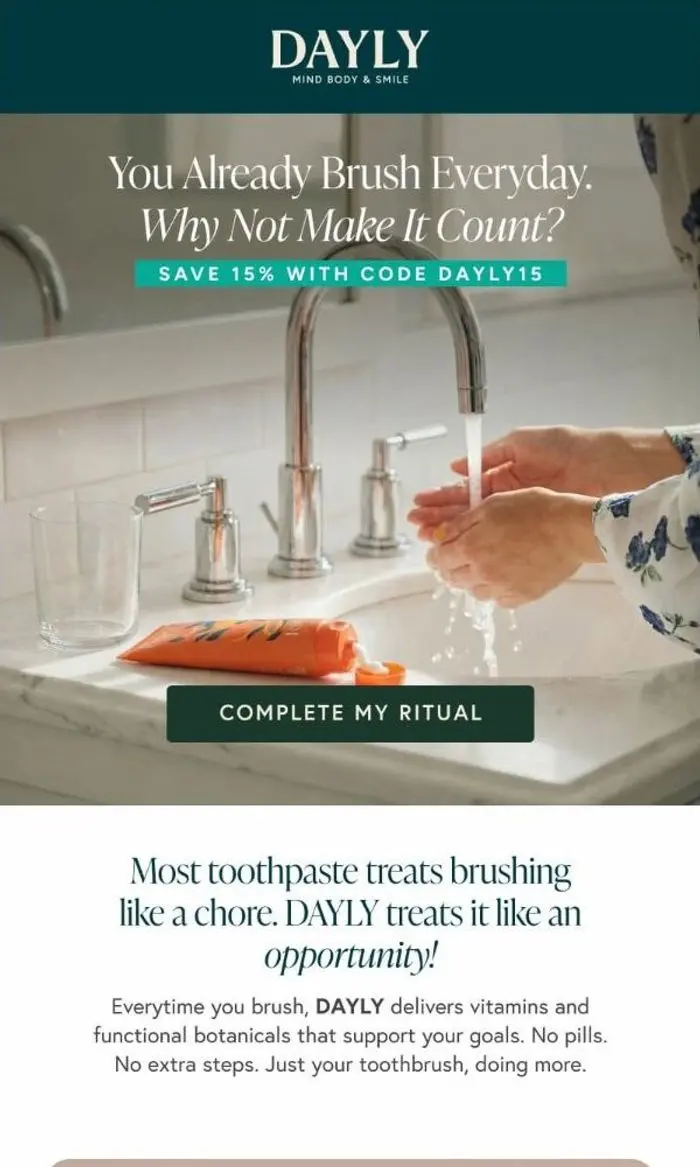 DAYLY: Same toothbrush, now with benefits!