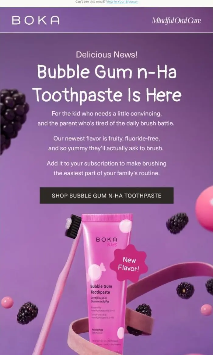 Boka: NEW: Bubble Gum n-Ha Toothpaste