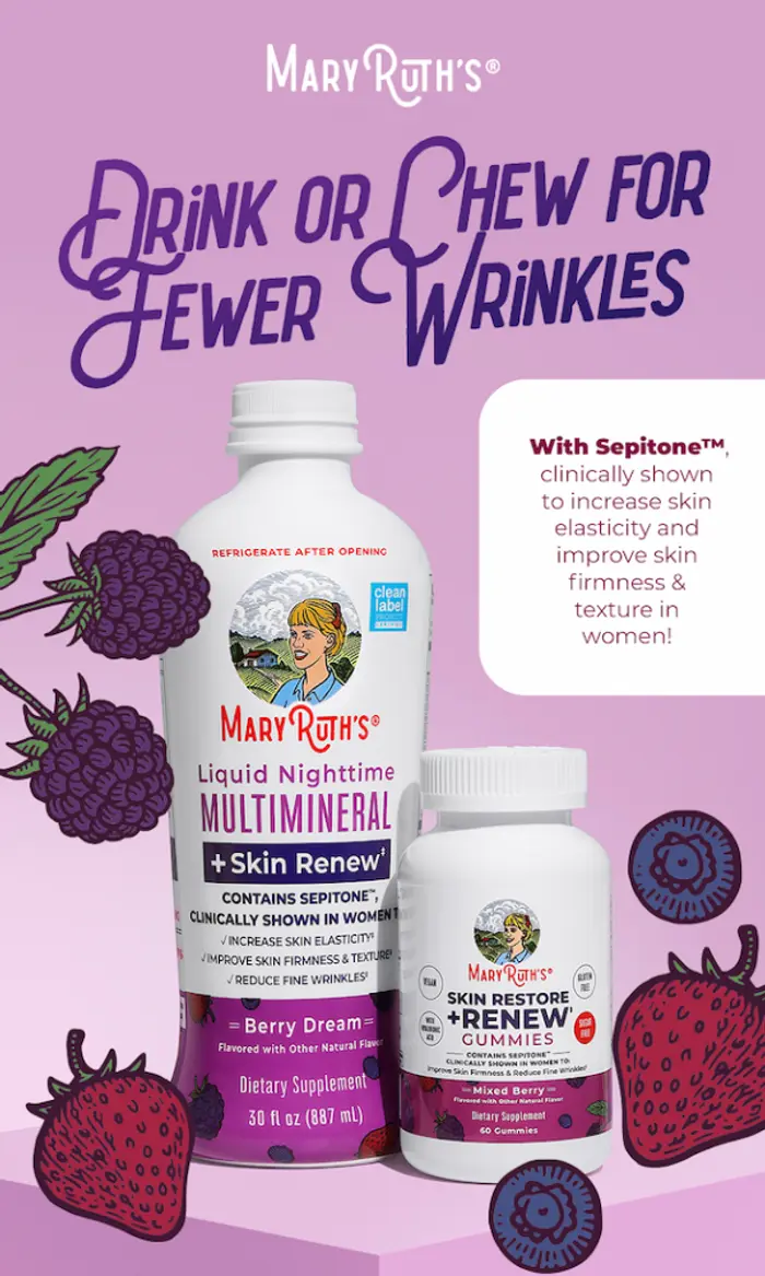 MaryRuth's: Drink (or chew) for fewer wrinkles 🤝