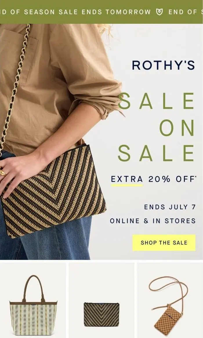 Rothy's: Hold up—extra 20% off sale bags, too?!
