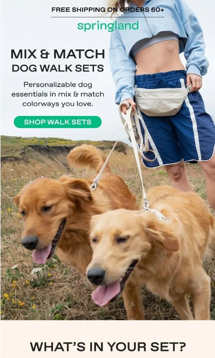 Springland Pets: Mix & Match Walk Sets | Ship Free Over $60