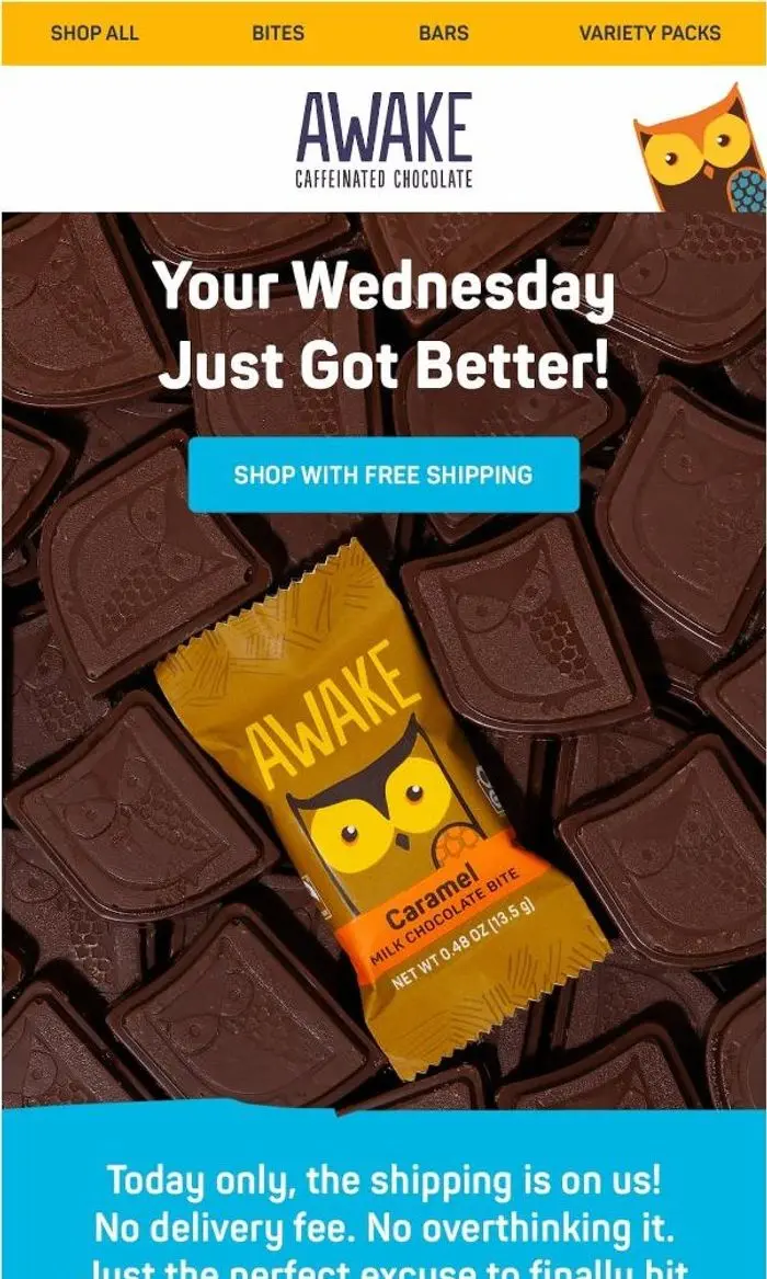 AWAKE Chocolate: FREE SHIPPING!