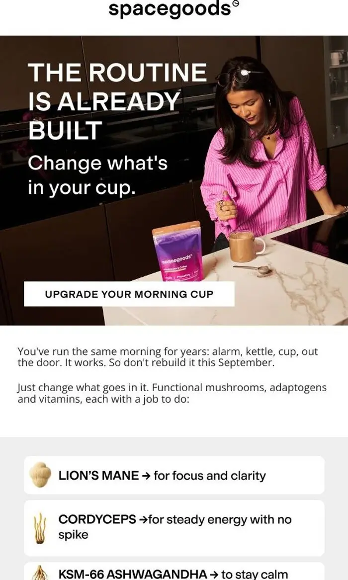 Spacegoods: What's going in the cup this September?