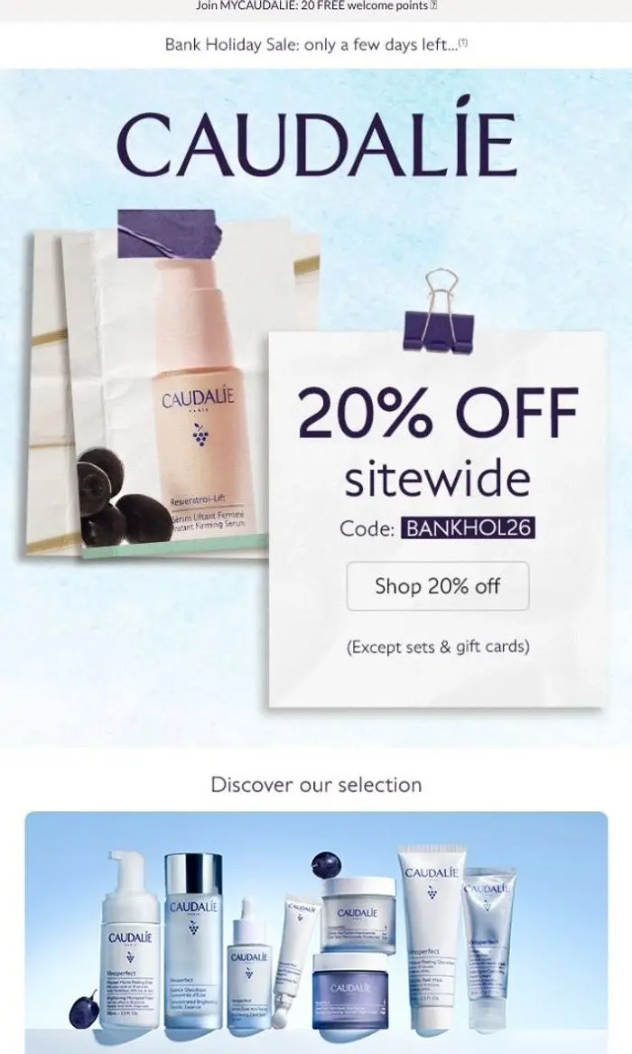 Caudalie: 20% off your favorite products
