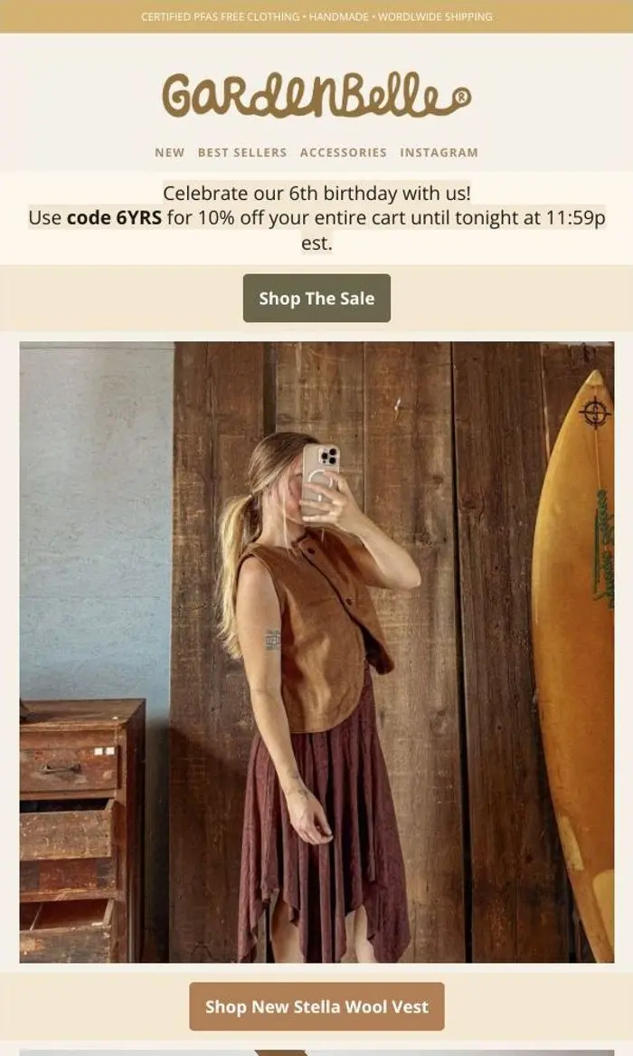 Gardenbelle Shop: Shopiversary Sale Ends Tonight! 10% off sitewide