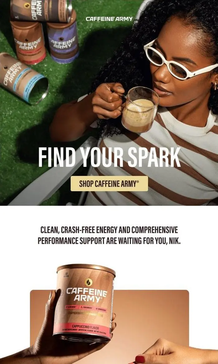 Caffeine Army: Need energy without the crash, Nik?