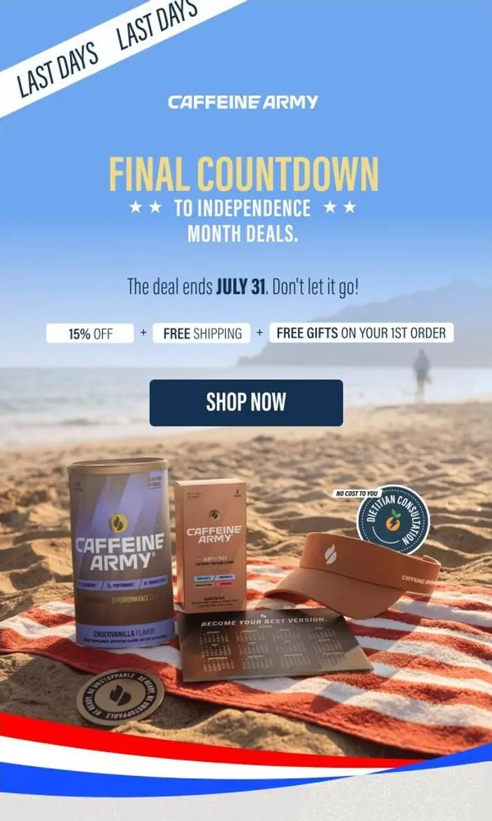 Caffeine Army: Grab Your Independence Savings Before They're Gone!