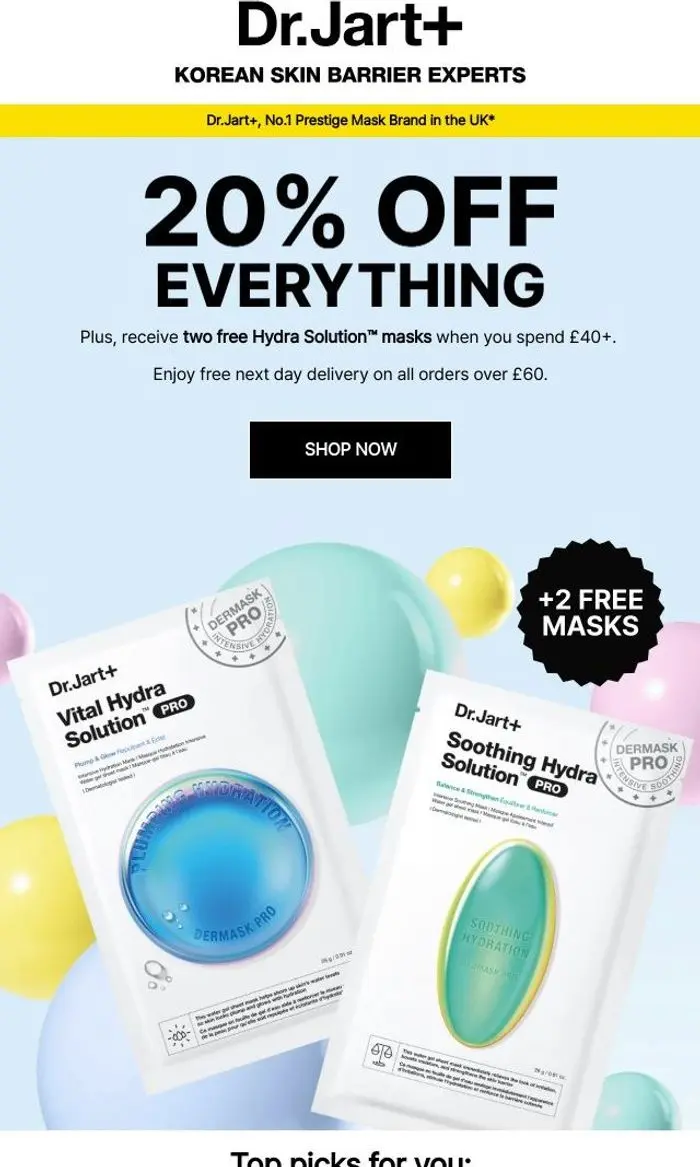 Dr.Jart+: Treat yourself with 20% off sitewide