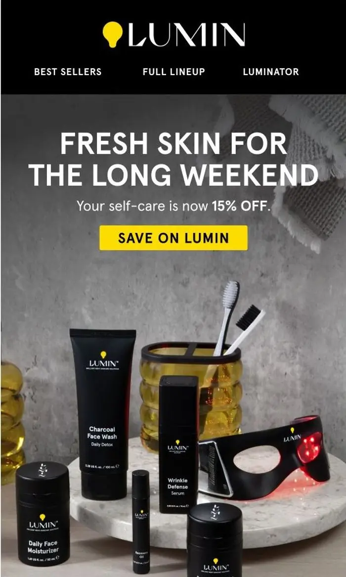 Lumin: Refresh Your Skin with 15% Off ✨