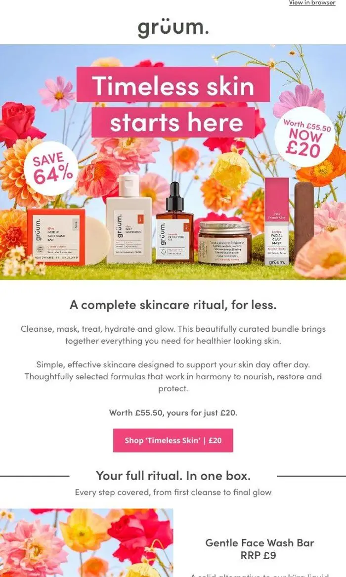 grüum: 64% OFF Timeless Skin, Now £20 👀