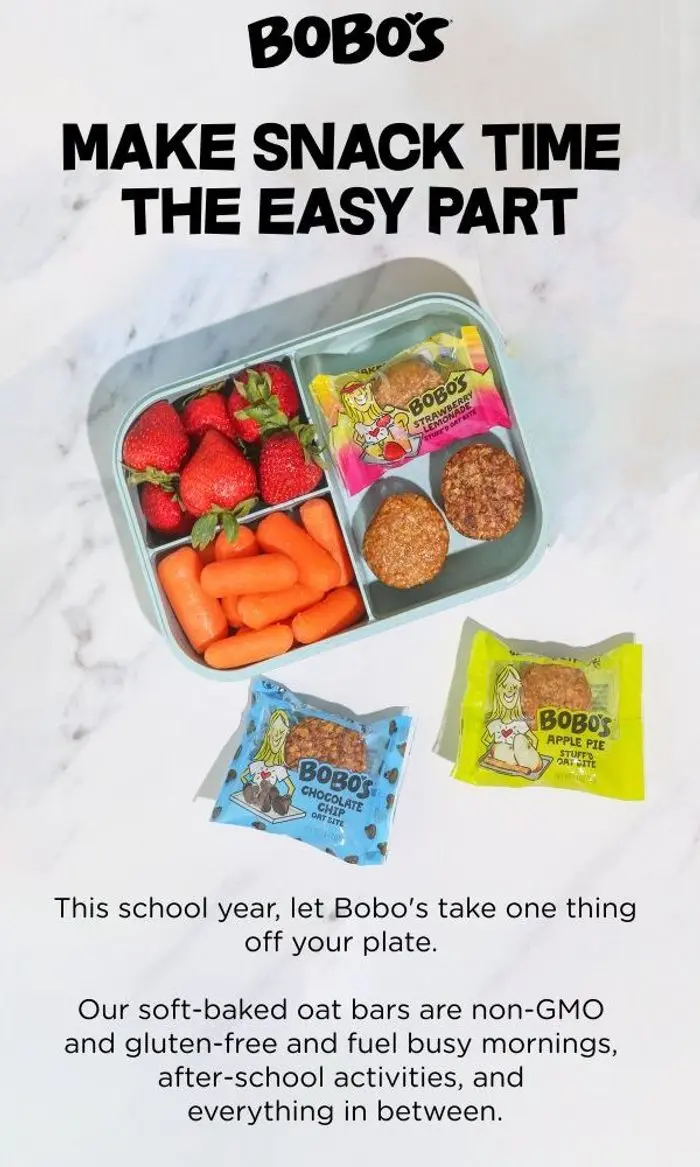 Bobo's: Fuel Their A+ Year (From The Lunchbox Up) 📚