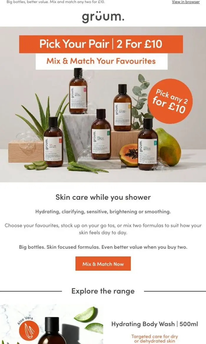 grüum: 🚨 2 for £10: 500ml Body Wash 🫧