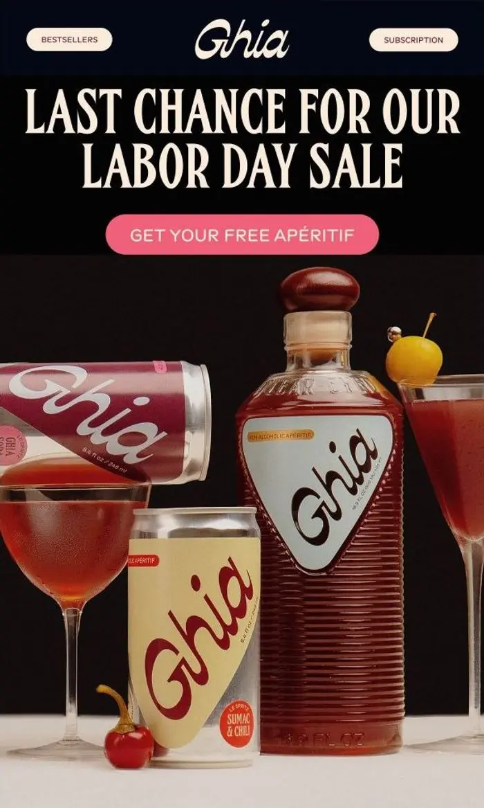 Ghia: FINAL HOURS OF OUR LABOR DAY SALE