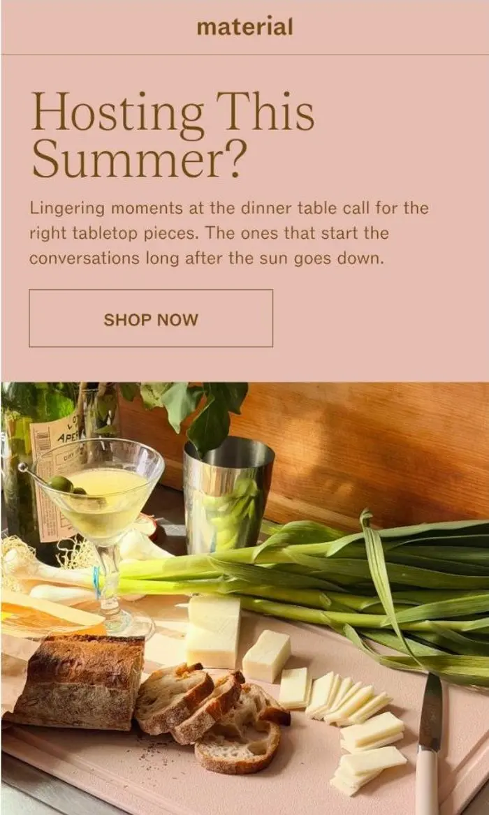 Material: Setting the Table: Summer Edition