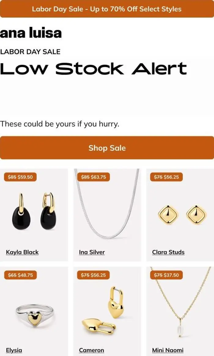 ANA LUISA: 🚨 ALMOST SOLD OUT: Up to 70% Off Select Styles