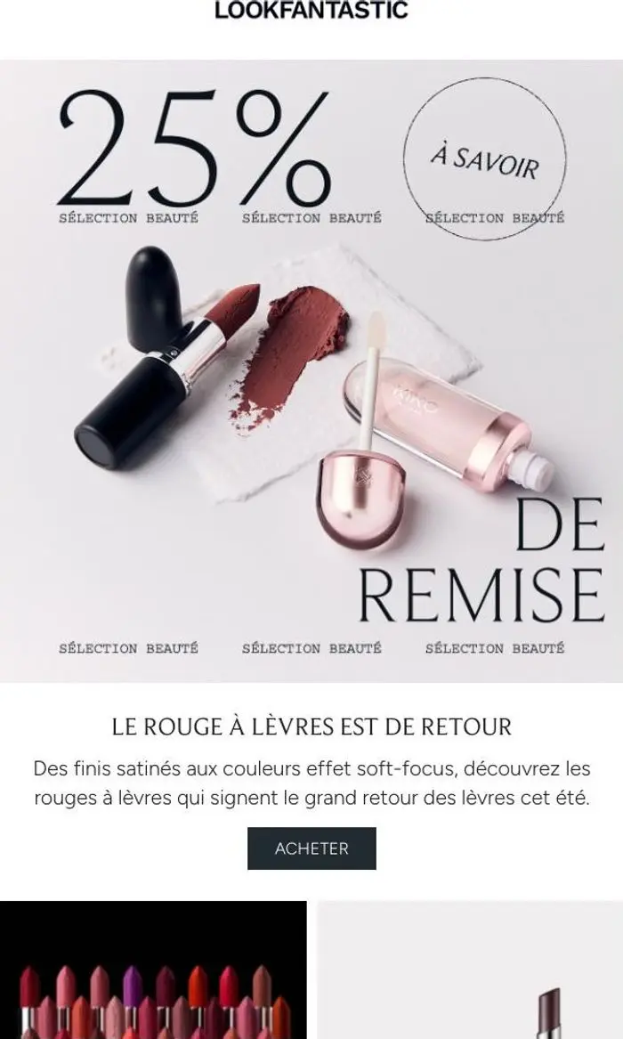 LOOKFANTASTIC: -25% | LE ROUGE À LÈVRES EST DE RETOUR