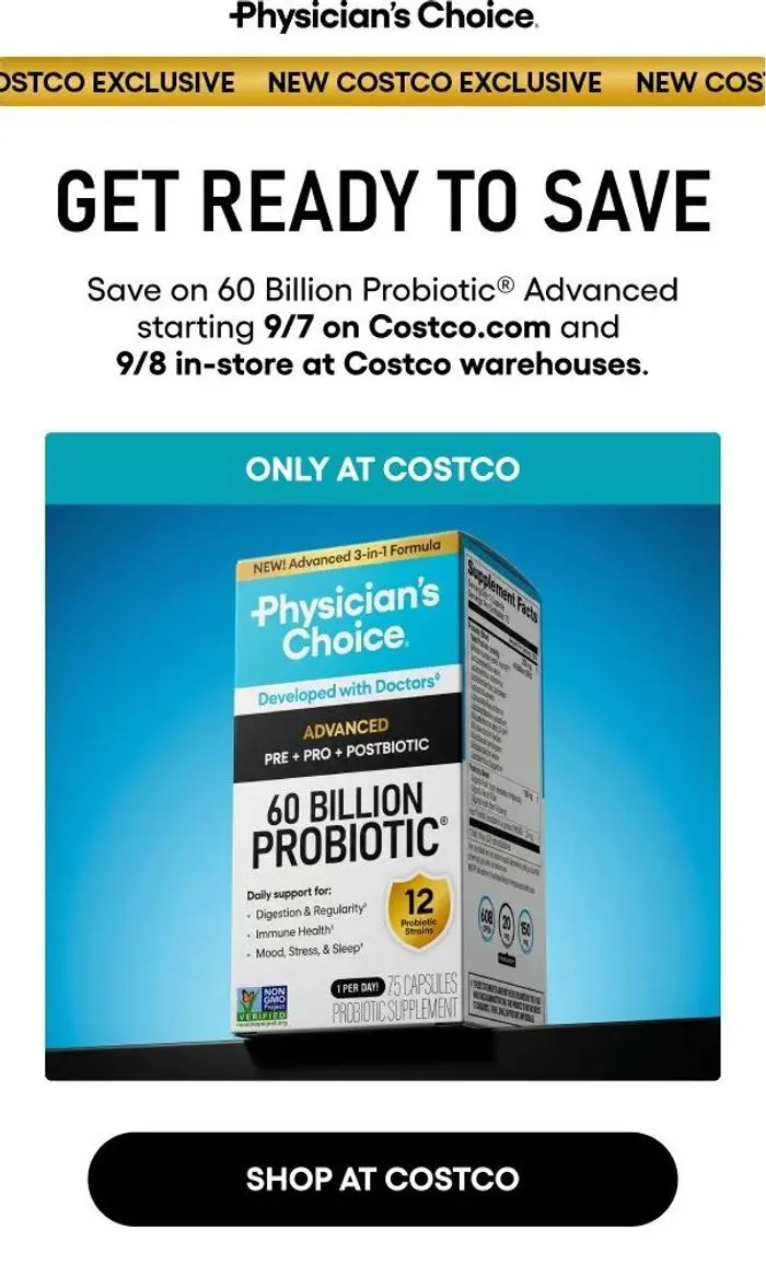 Physicians Choice: 60 Billion reasons to shop at Costco