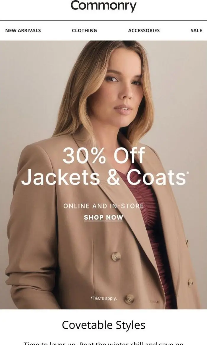 Commonry: 30% off jackets and coats | Covetable styles