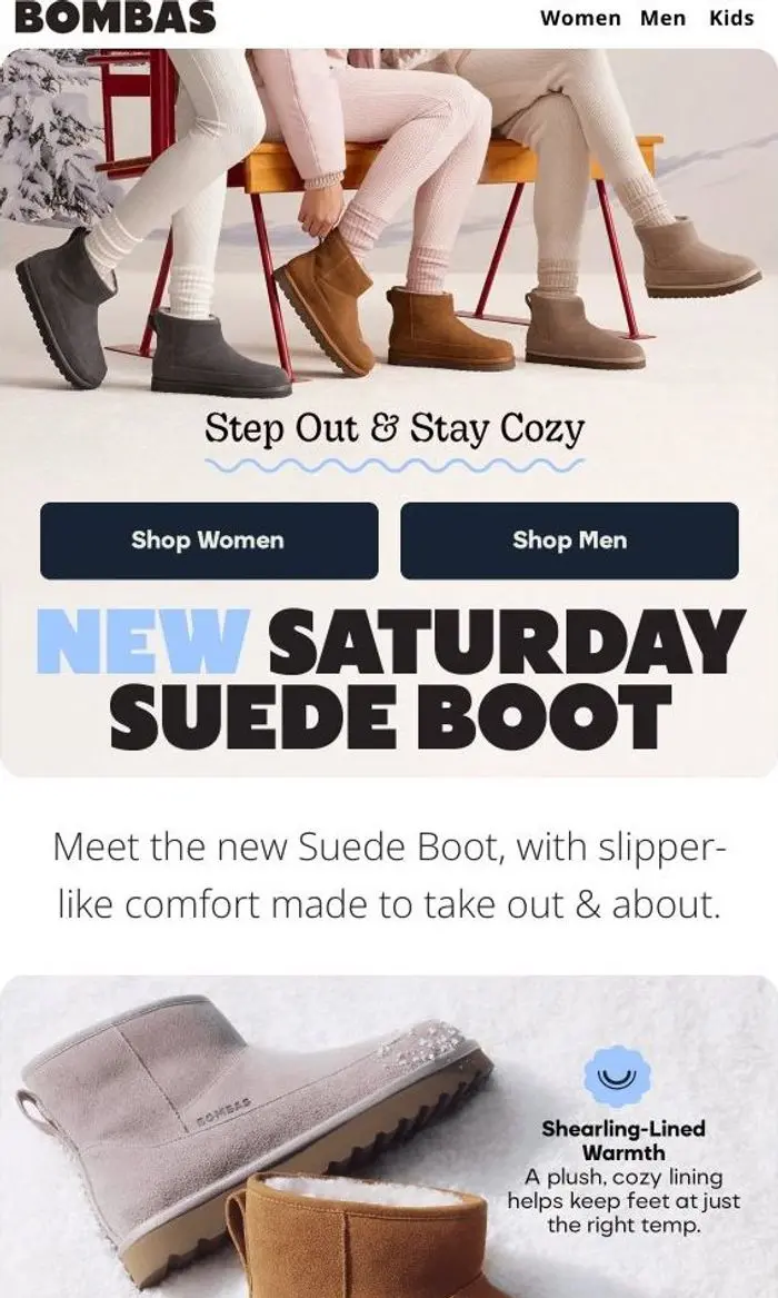 Bombas: NEW Saturday Suede Boot: Step Out, Stay Cozy