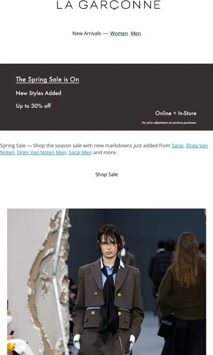 La Garçonne: Bon Weekend — Round up of New Arrivals This Week Featuring Sacai + Modern Utility — Sacai FW26 for Men