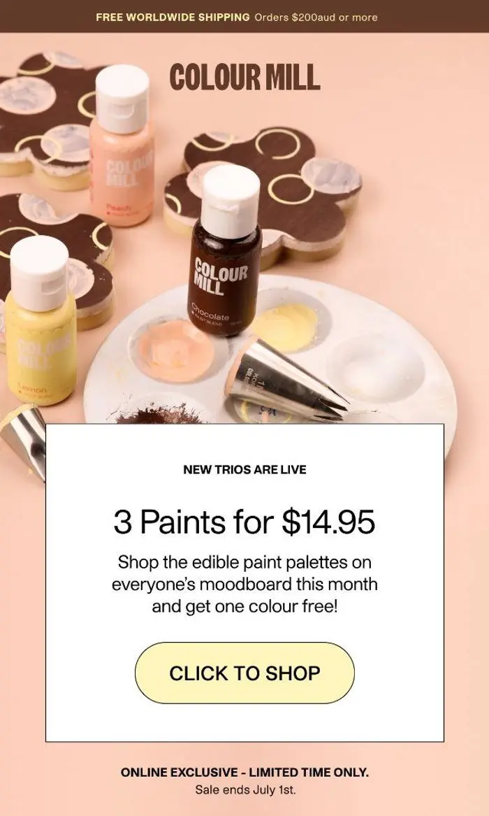 Colour Mill: 3 Paints for $14.95