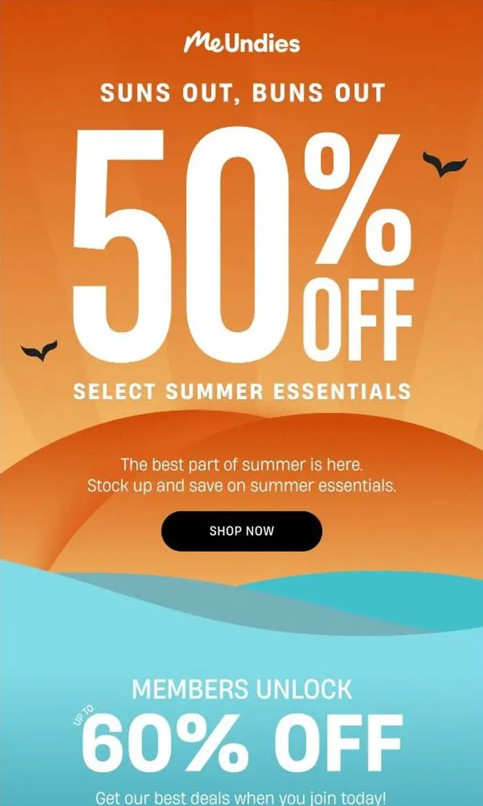 MeUndies: 50% off summer essentials ☀️