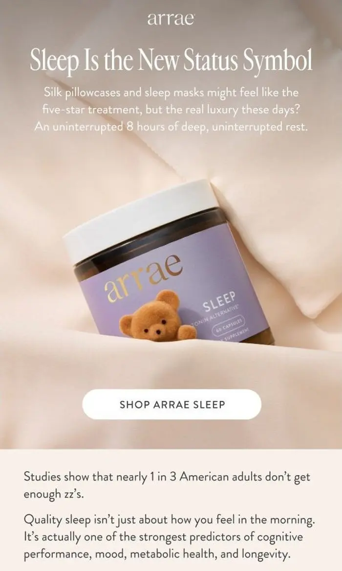 arrae: Sleep Is The New Status Symbol