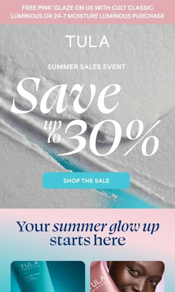 TULA: Summer sale event—up to 30% off is on ☀️