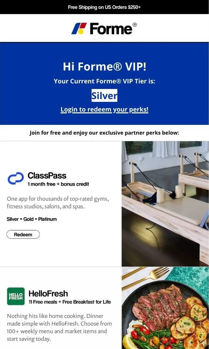 Forme: Ready to claim your free perks?