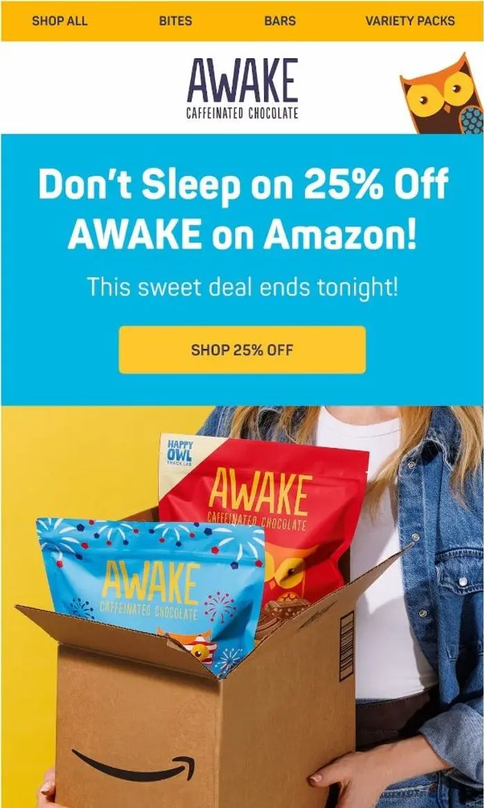 AWAKE Chocolate: HURRY: 25% Off Ends Tonight! ⚡️🍫
