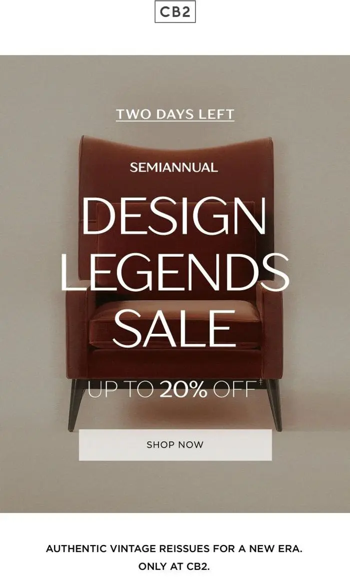 CB2: 48 HOURS LEFT: VINTAGE ON SALE