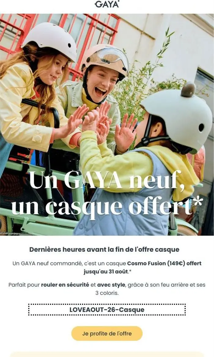 GAYA: Derniers jours pour profiter d'un casque offert