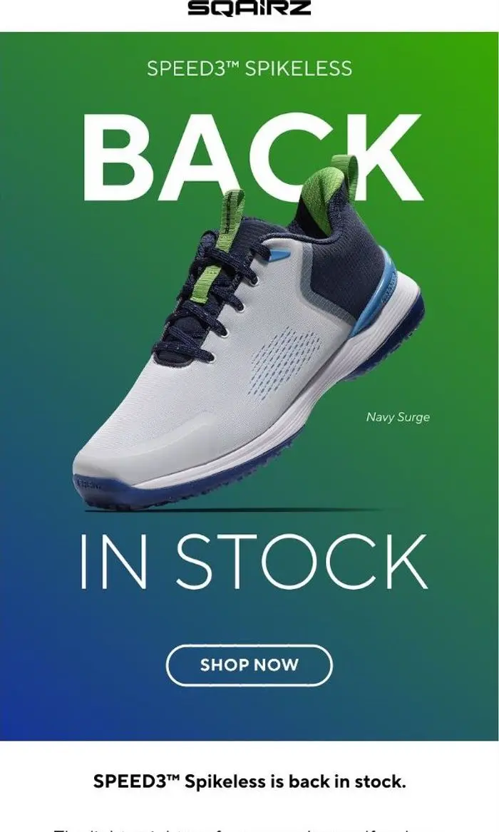 SQAIRZ: The SPEED3™ Spikeless restock is here.