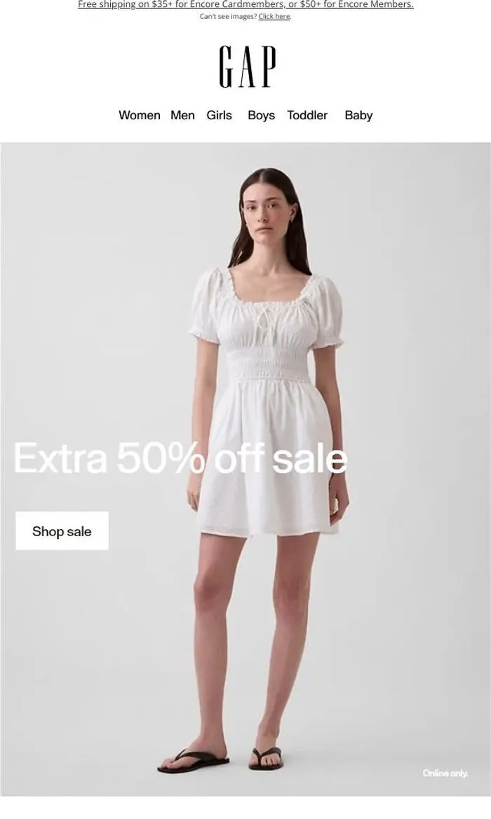 Gap: New sale styles added: take an extra 50% off