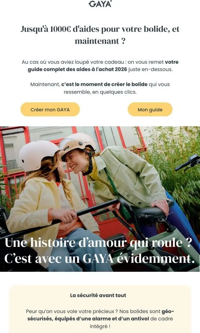GAYA: 1000 € d’aides pour votre bolide, et maintenant ? 🤔